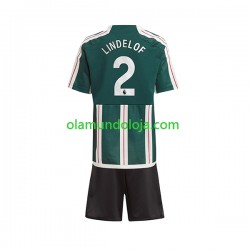 Camisola Manchester United Lindelof 2 Criança Equipamento Segundo 2023-2024 Manga Curta